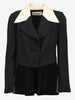 Chloé Cropped Black Tailcoat Jacket with Cream Contrast Collar W27526.26  Chloé 