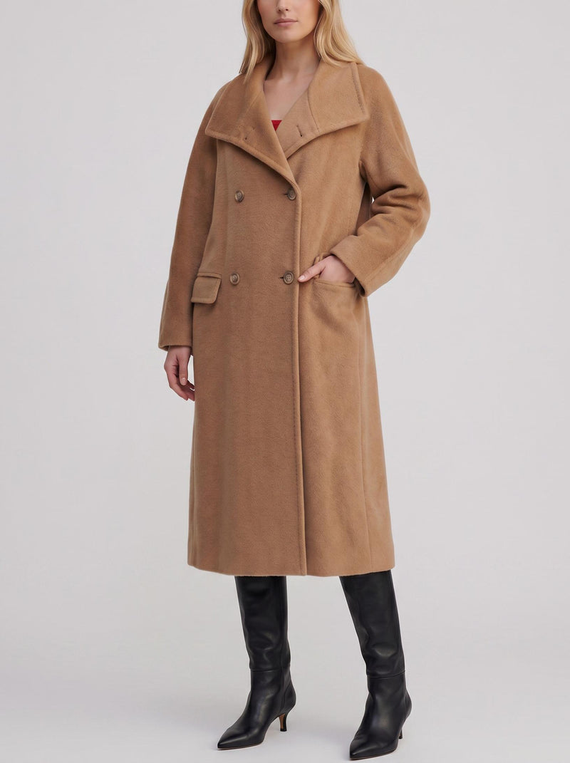 Max Mara Camel Double-Breasted Long Coat W150626.20  Max Mara 
