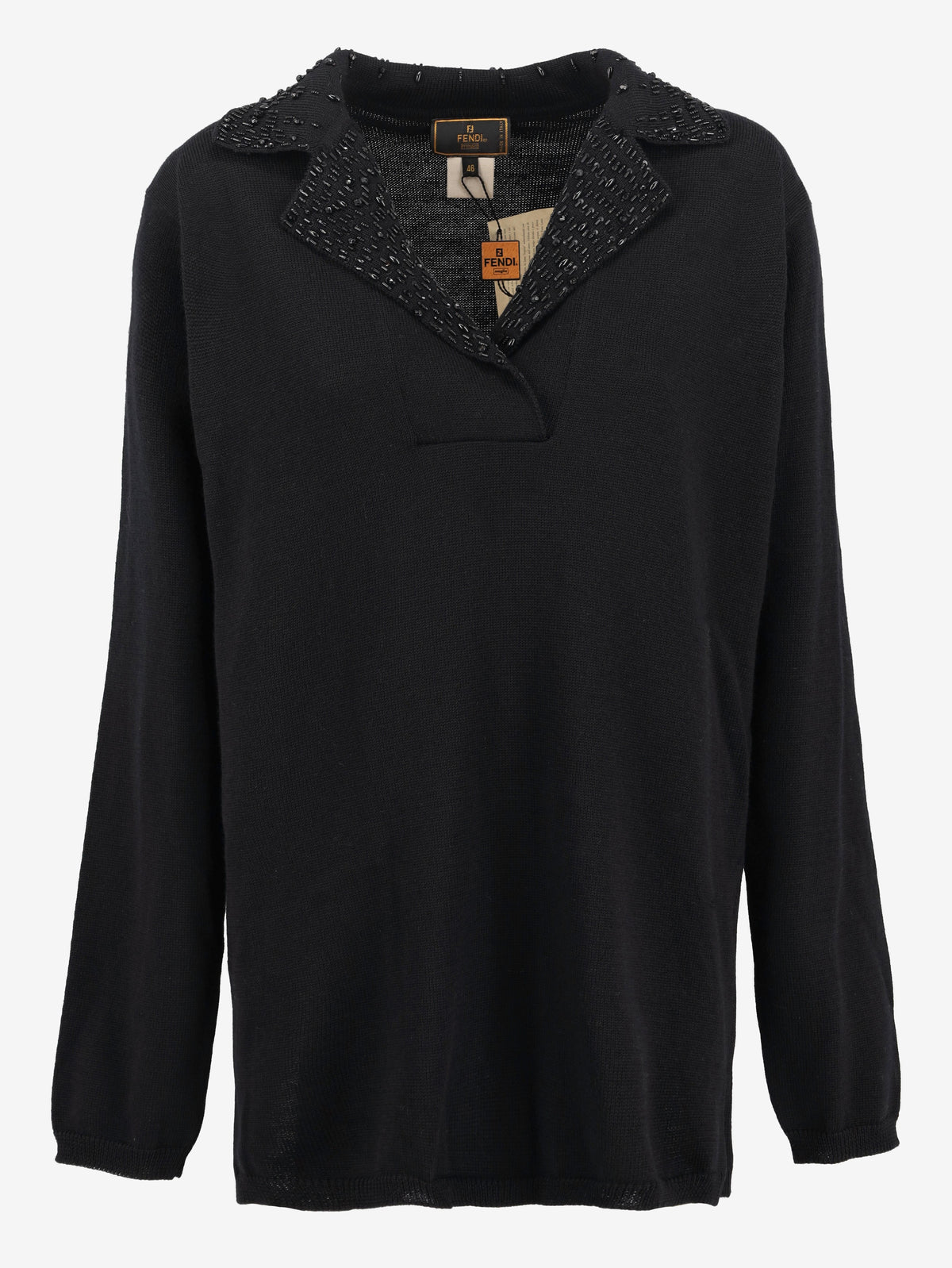 Maglione in lana con perline Fendi