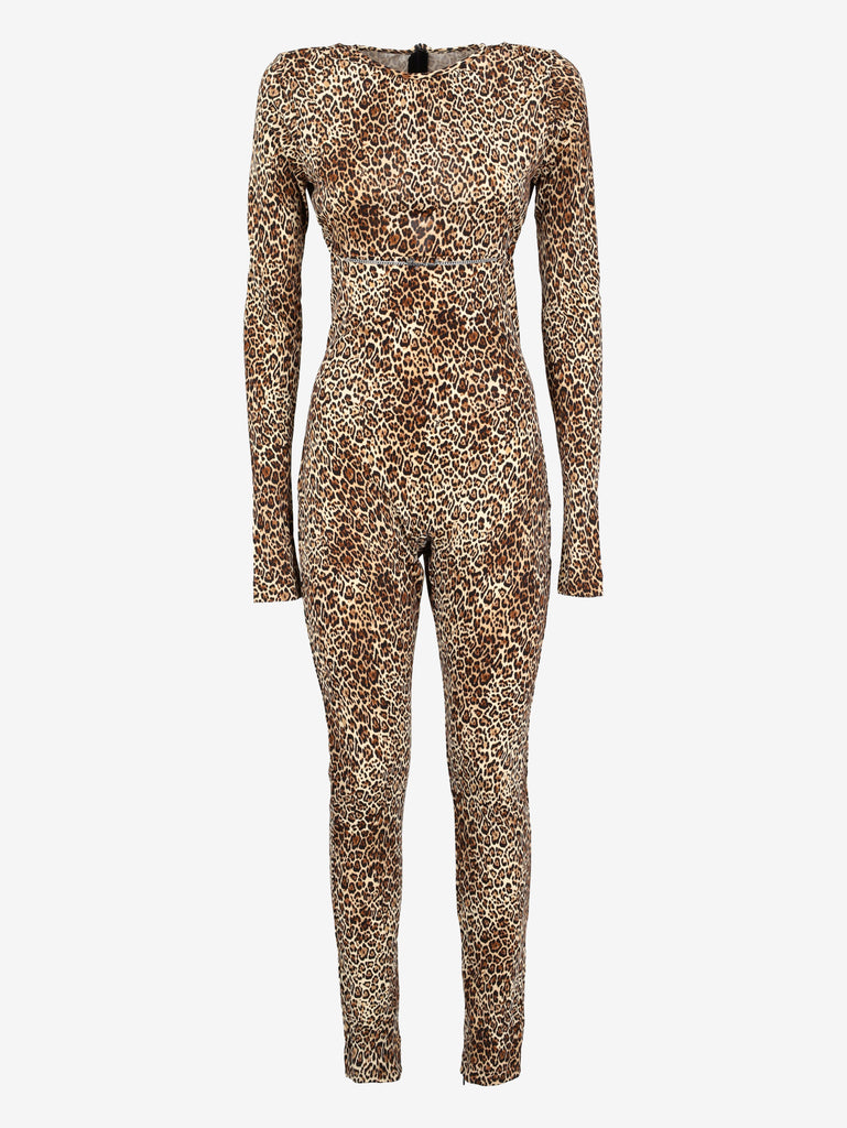 Dsquared2 Leopard Print Jersey Cutout Jumpsuit CVM26.23.64  Dsquared² 