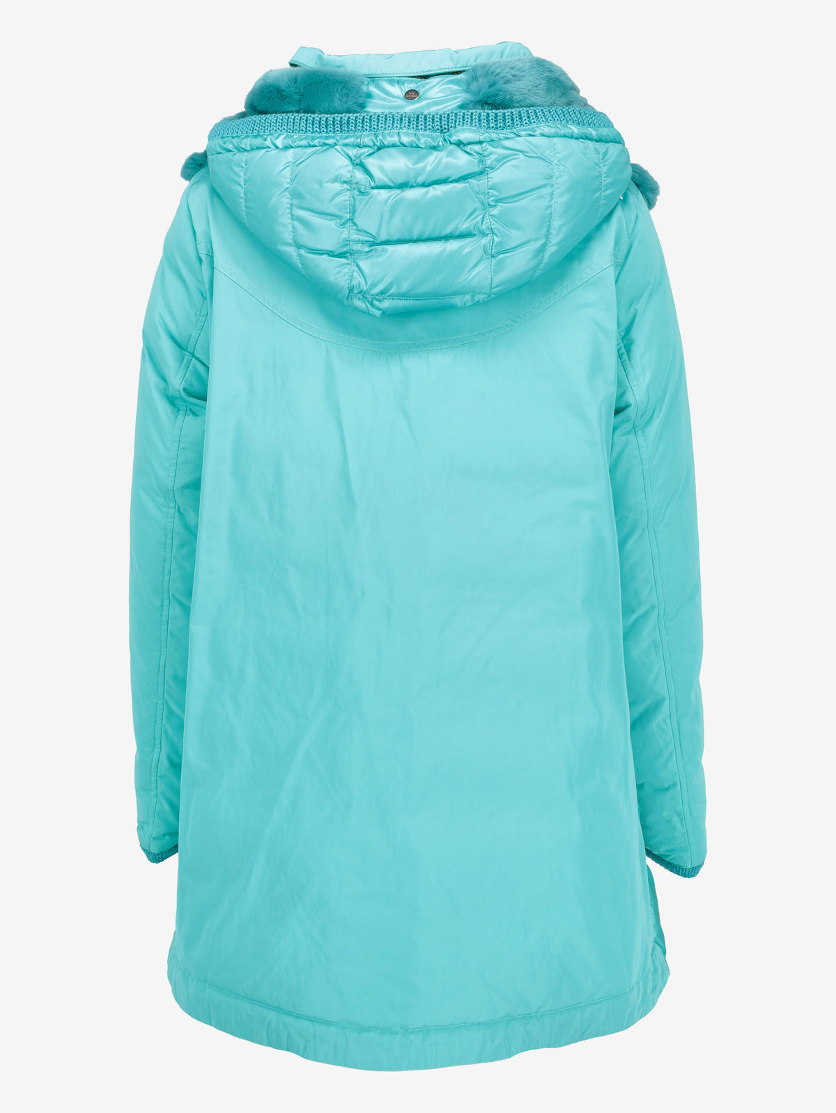 Vintage Teal Blue Puffer Coat with Real Fur Inserts CVM26.6.125  Diego m 