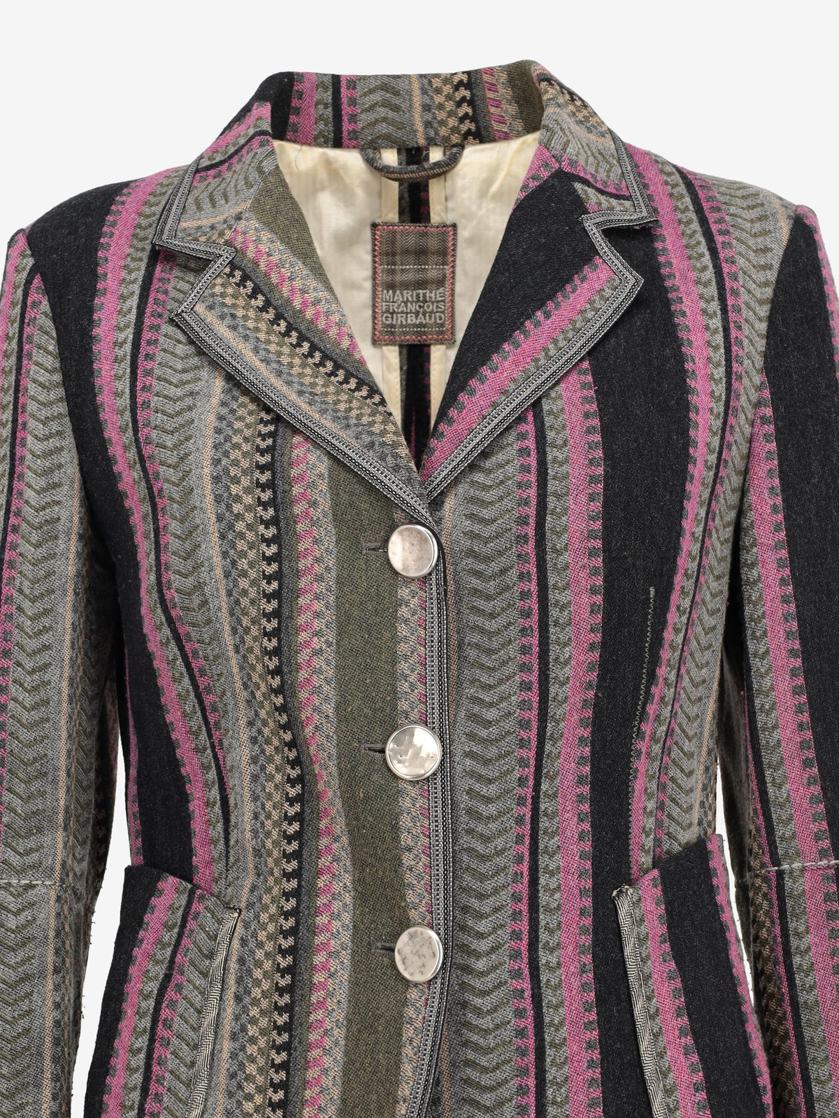 Marithé + François Girbaud Fringe-Detail Wool Blend Blazer MR081225.1  Marithé et François Girbaud 