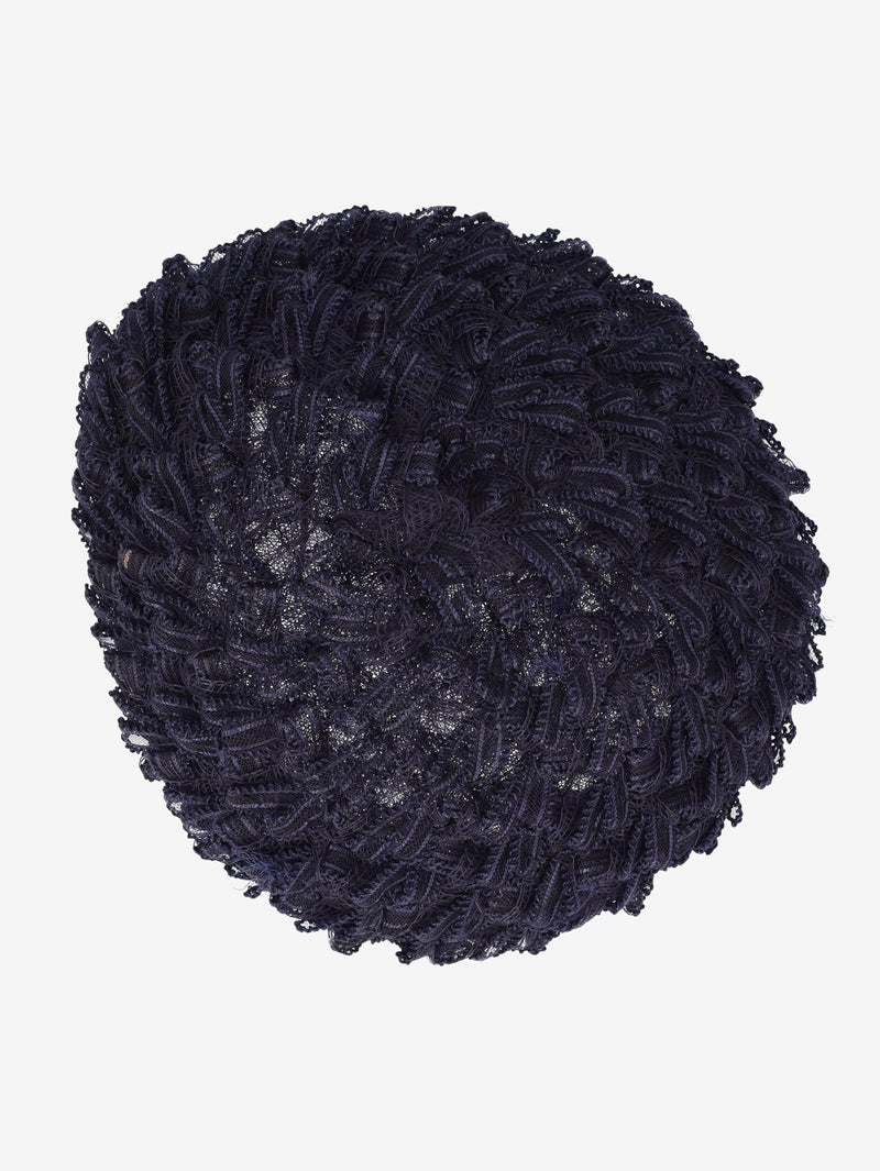 Sculptural Lace Net Hat in Midnight Blu W22041114  Vintage 