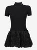 Vintage Black Mini Dress with Rosette Skirt WCV26.1.6  Vintage 