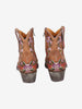 Cowboy Ankle Boots in Brown Leather with Embroidered Flowers W7426.61  Vintage 