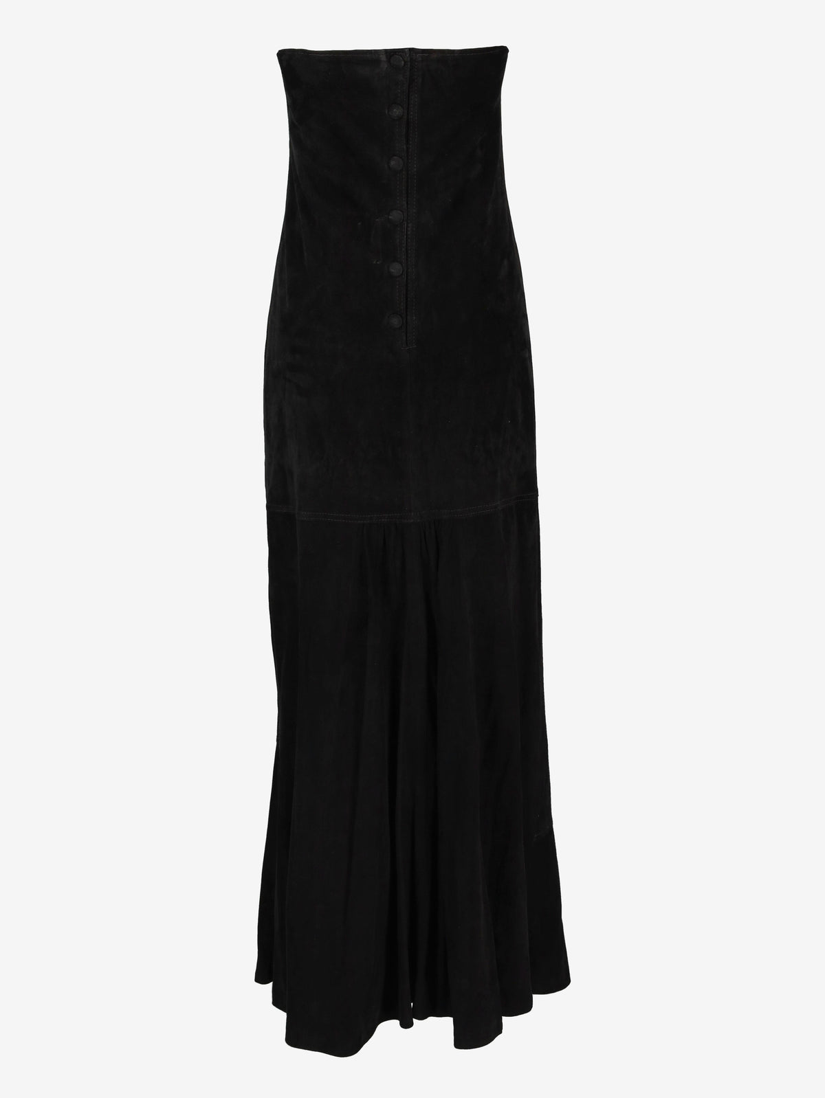 Vintage Suede Maxi Dress with Gem Embellishments W27526.3  Vintage 