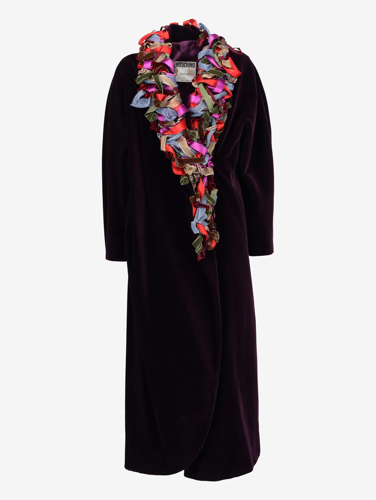 Moschino Open-Front Purple Coat with Twisted Neckline Detail W27526.172  Moschino 
