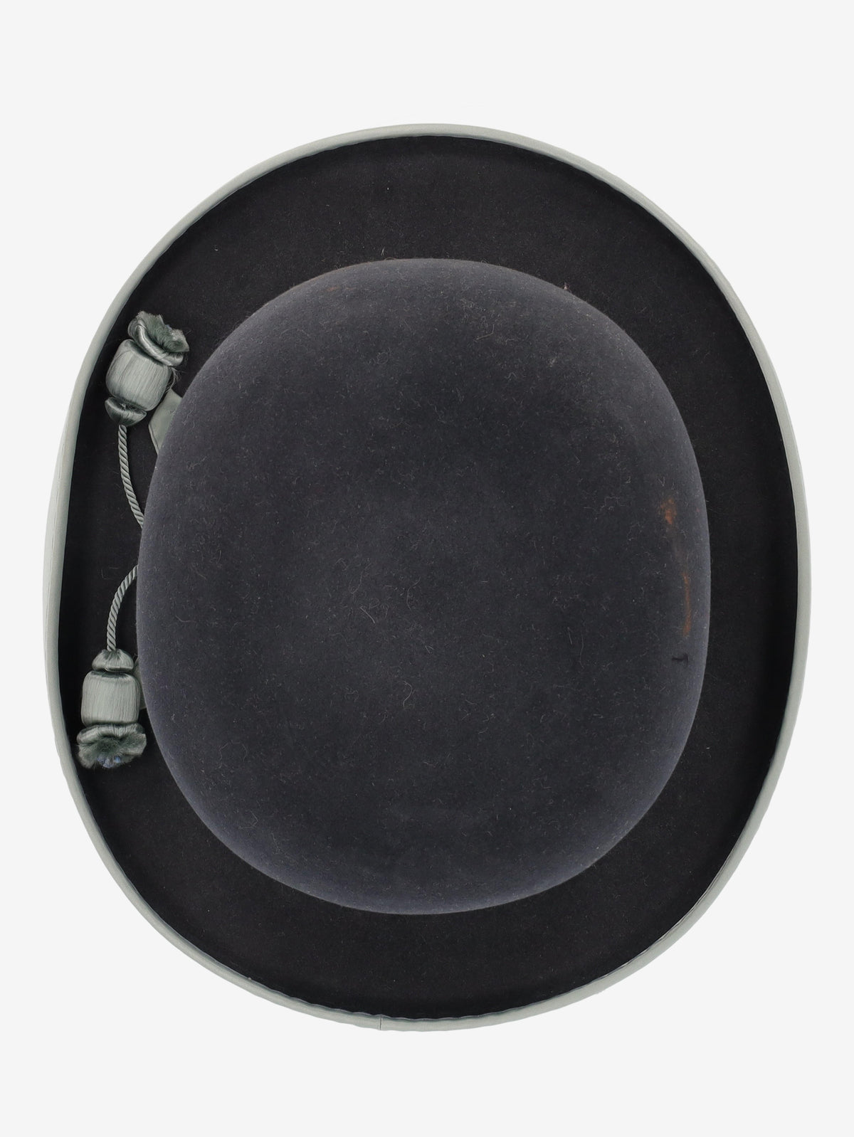 Grey Felt Hat with Silver Ribbon Trim W27526.139  Vintage 