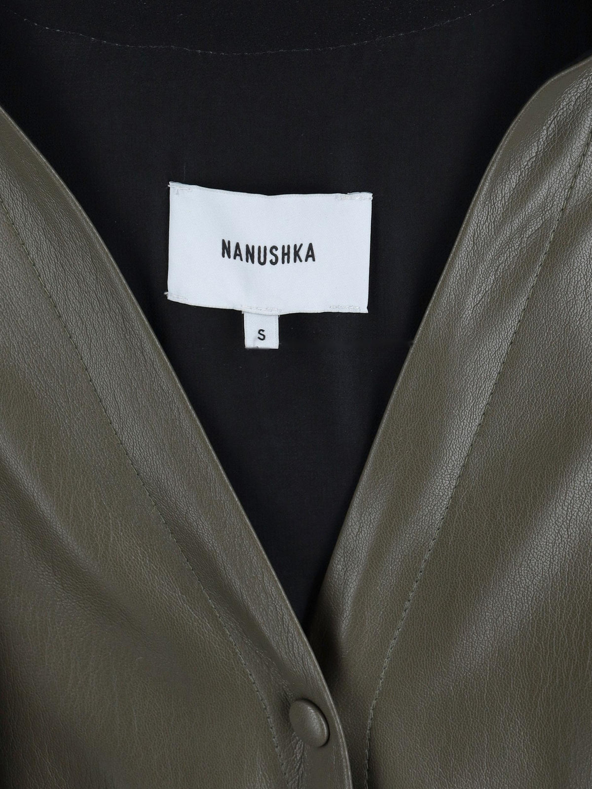 Vintage Soft Faux Leather Dress with Belted Waist W7426.37  Nanushka 