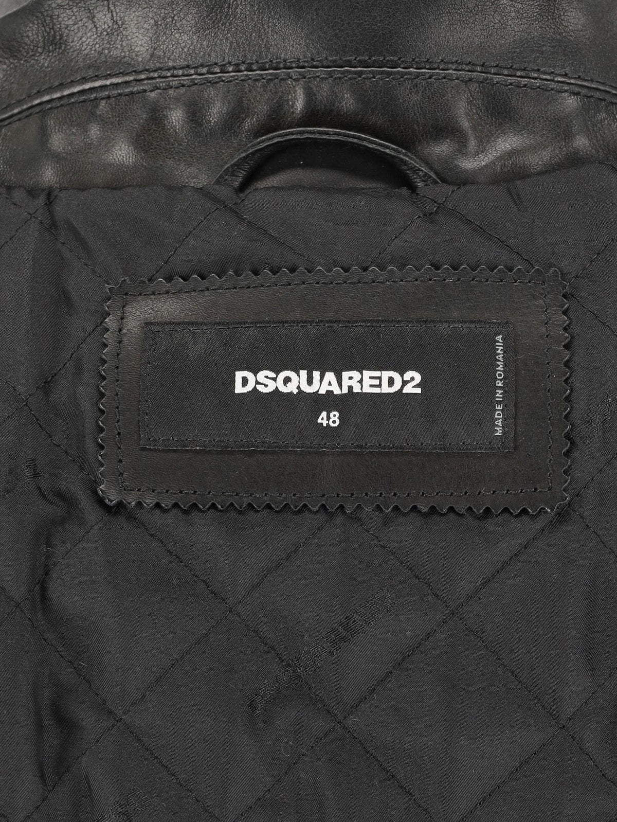 Dsquared2 Calf Leather Biker Jacket with Ribbed Hem CVM26.23.28  Dsquared² 