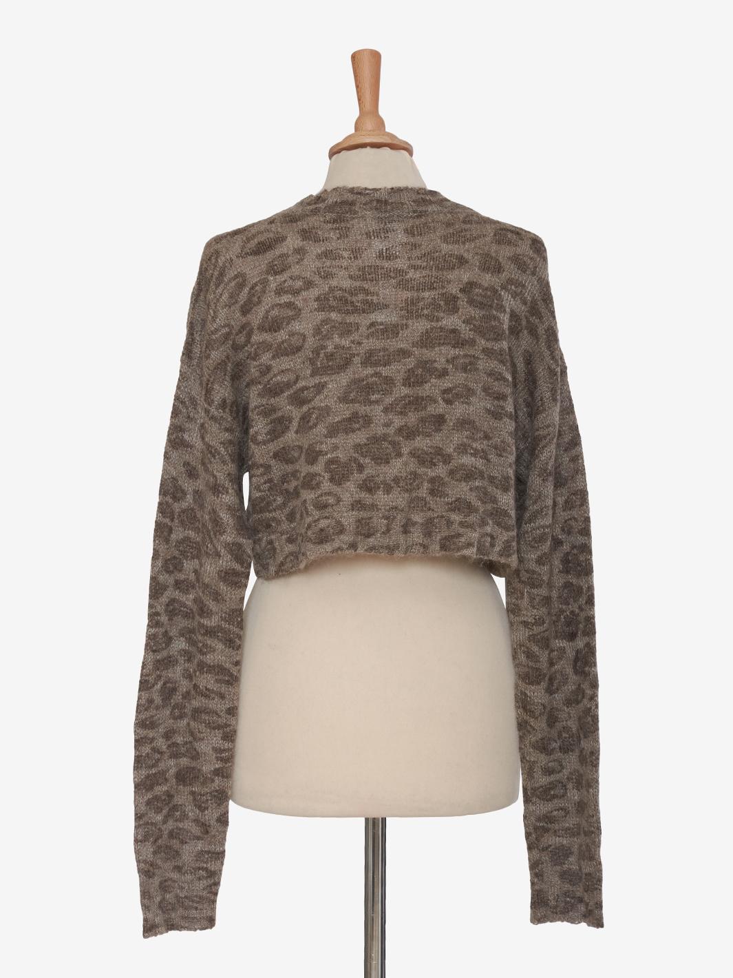 Krizia Cardigan corto con stampa leopardata