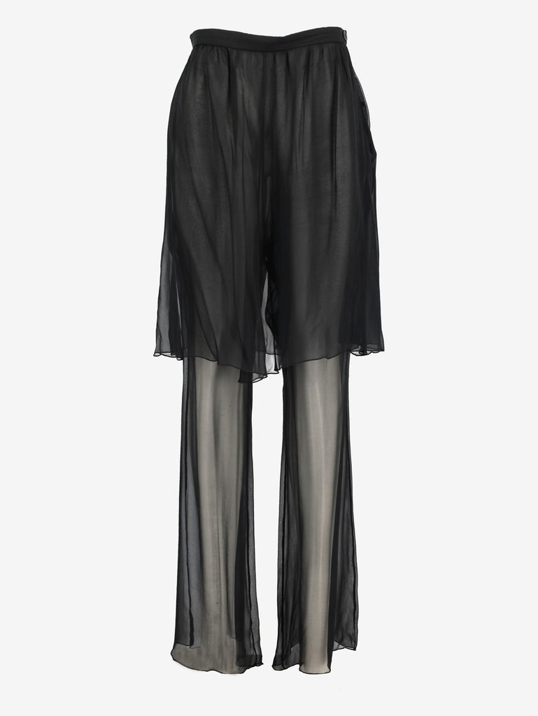 Karl Lagerfeld Layered Trousers with Sheer Silk Overlay Skirt W27526.27  Karl Lagerfeld 