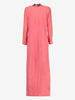 Vintage Pink Kaftan Dress with Dark Brown Embroidery W150626.11  Vintage 