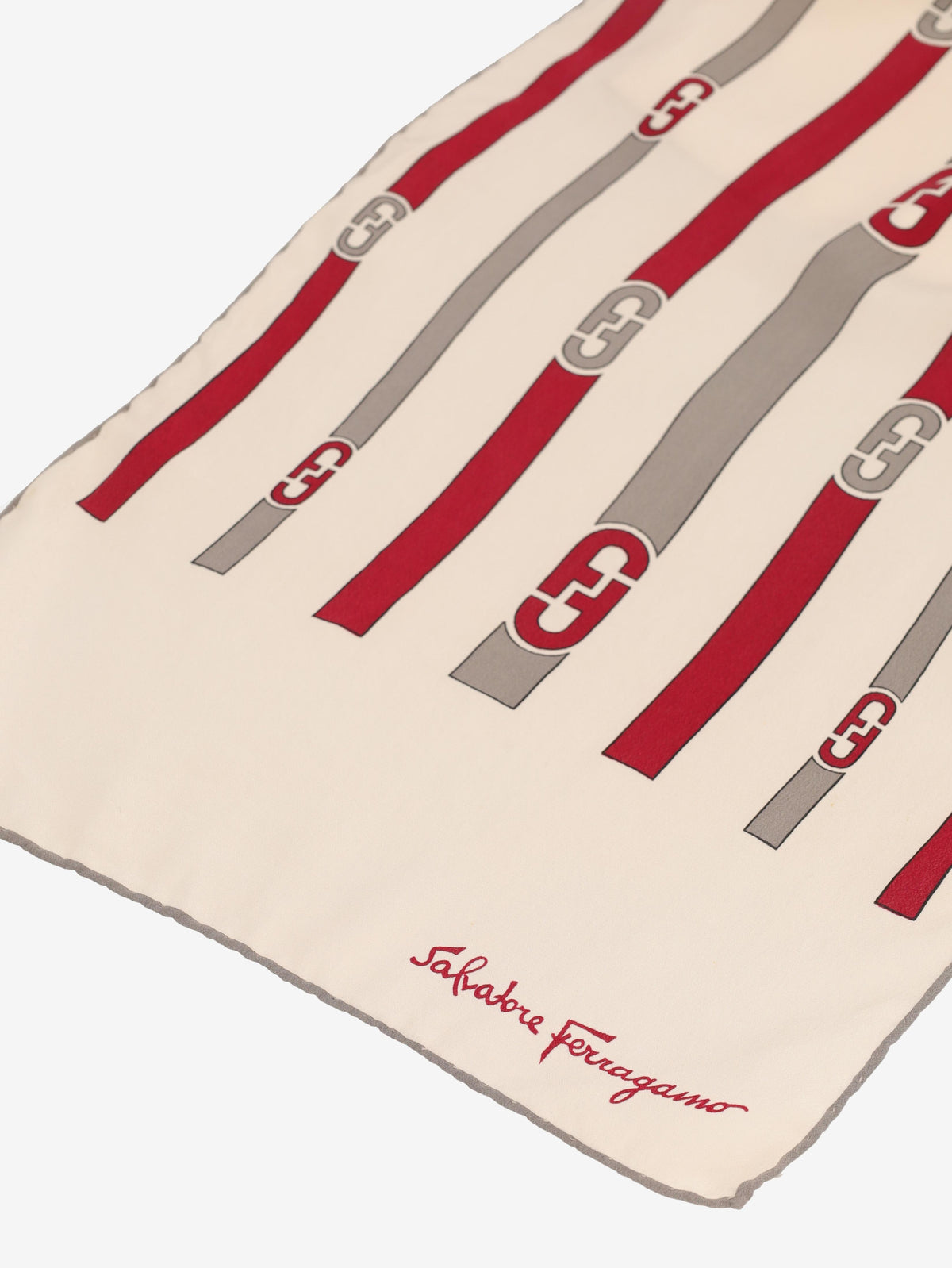 Salvatore Ferragamo Logo Stripe Rectangular Scarf W150626.29  Ferragamo 