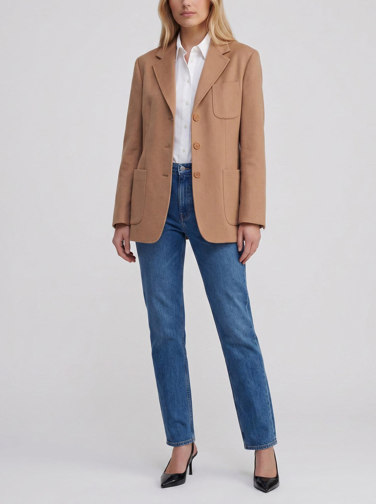 Max Mara Camel Jacket with Front Button Closure W150626.19  Max Mara 