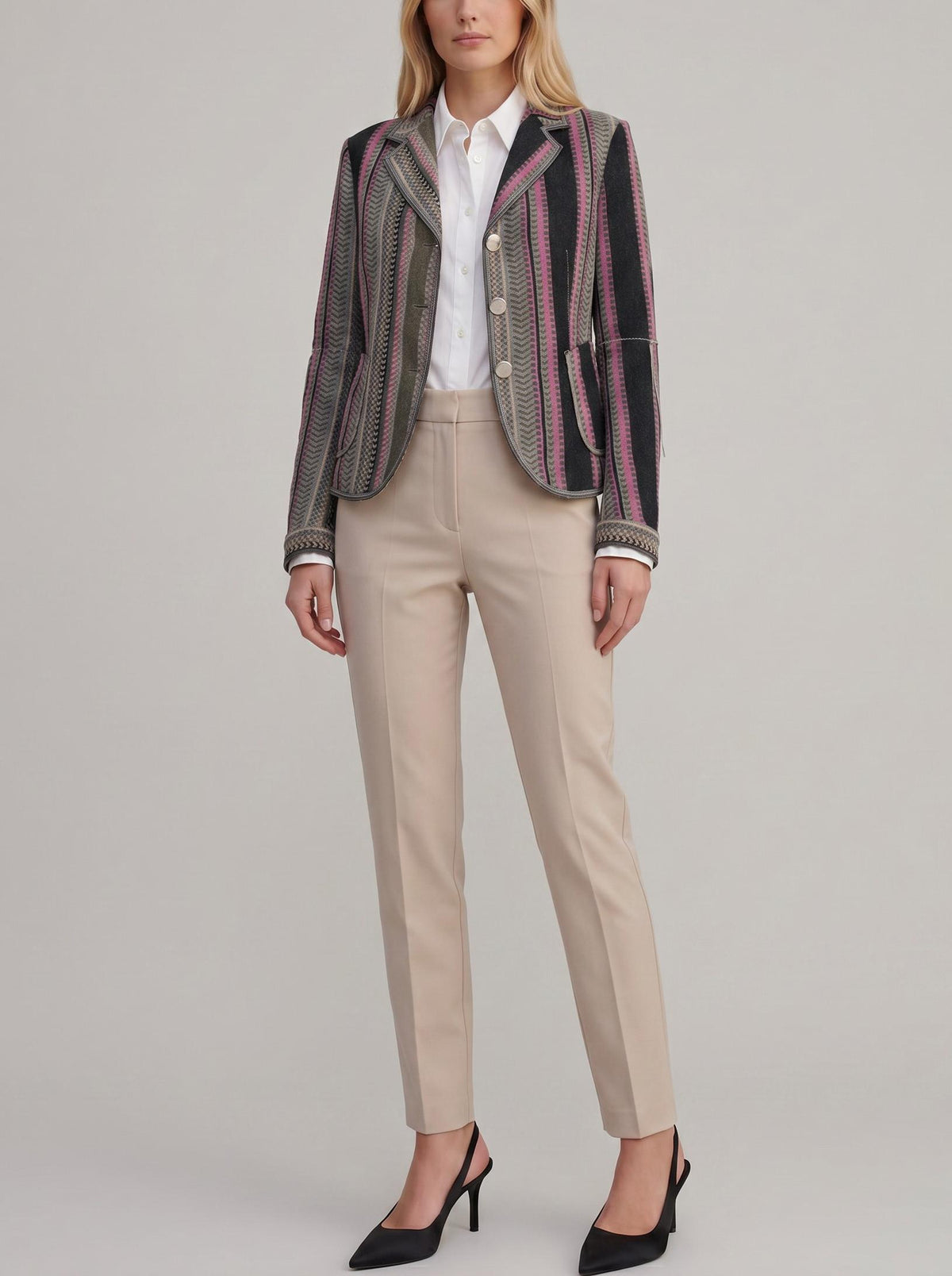 Marithé + François Girbaud Fringe-Detail Wool Blend Blazer MR081225.1  Marithé et François Girbaud 