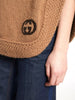 Y2K Gucci camel-colour turtleneck poncho in wool