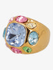 Kenneth Jay Lane Ring With Large Polychrome Stones CVR24.1.57  Kenneth Jay Lane 