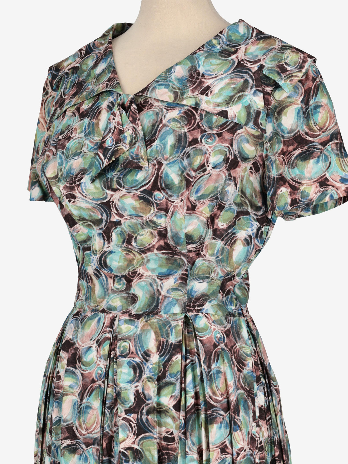 Vintage 50s Patterned Dress W2111037  Vintage 