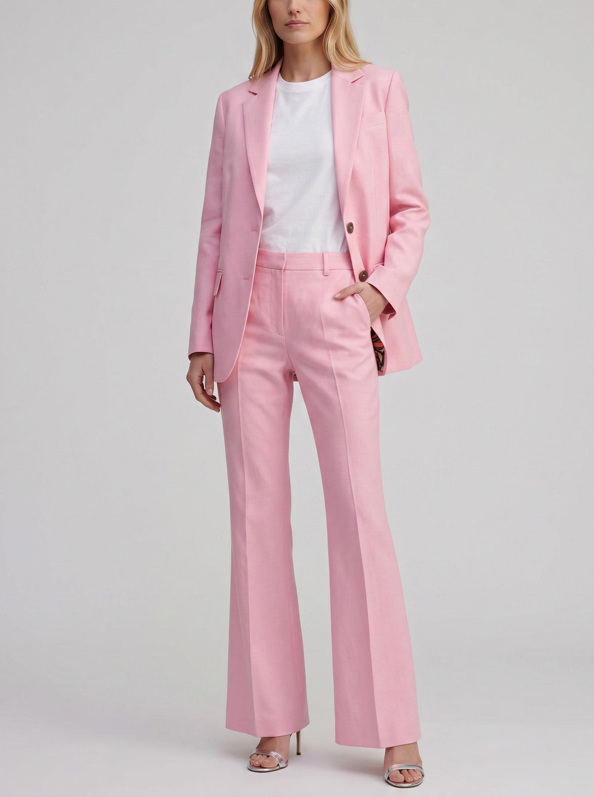 DSQUARED2 Pink Blazer Suit Set with Graphic Lining CVM26.23.206  Dsquared² 