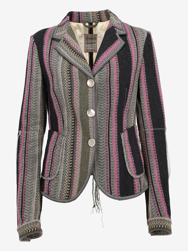 Marithé + François Girbaud Fringe-Detail Wool Blend Blazer MR081225.1  Marithé et François Girbaud 