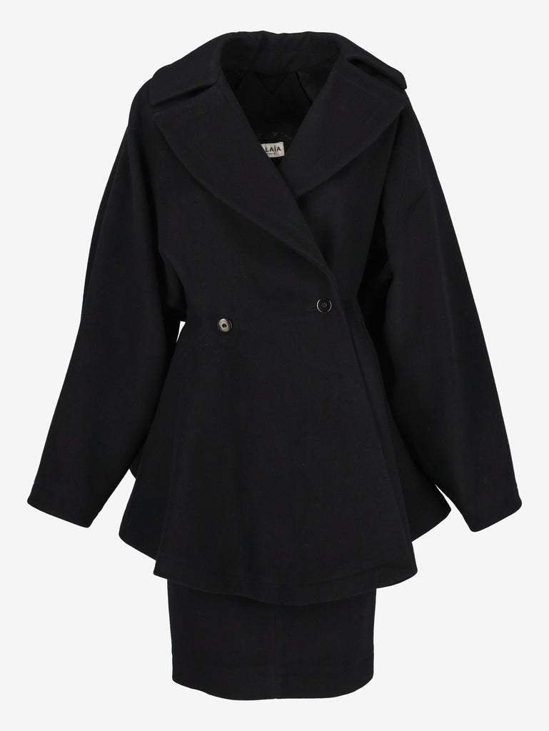 Alaïa Black Wool Coat and Skirt Set WCV100433  Alaïa 