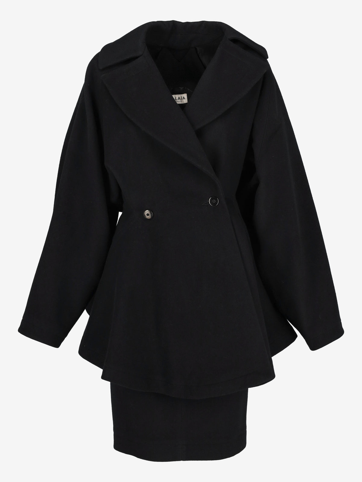Alaïa Black Wool Coat and Skirt Set WCV100433  Alaïa 