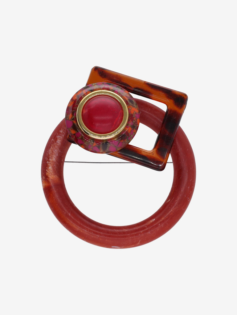 Vintage Large Red Geometric Brooch W27526.112  Vintage 