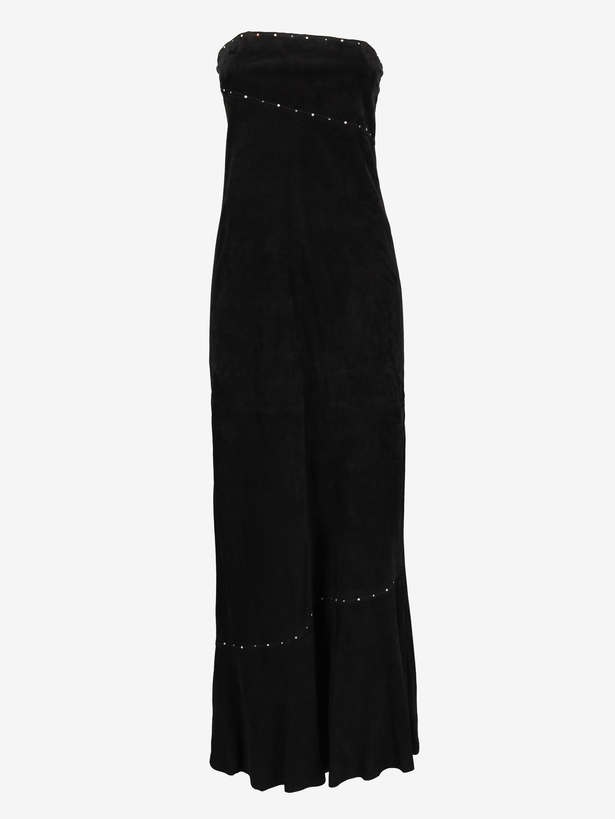 Vintage Suede Maxi Dress with Gem Embellishments W27526.3  Vintage 