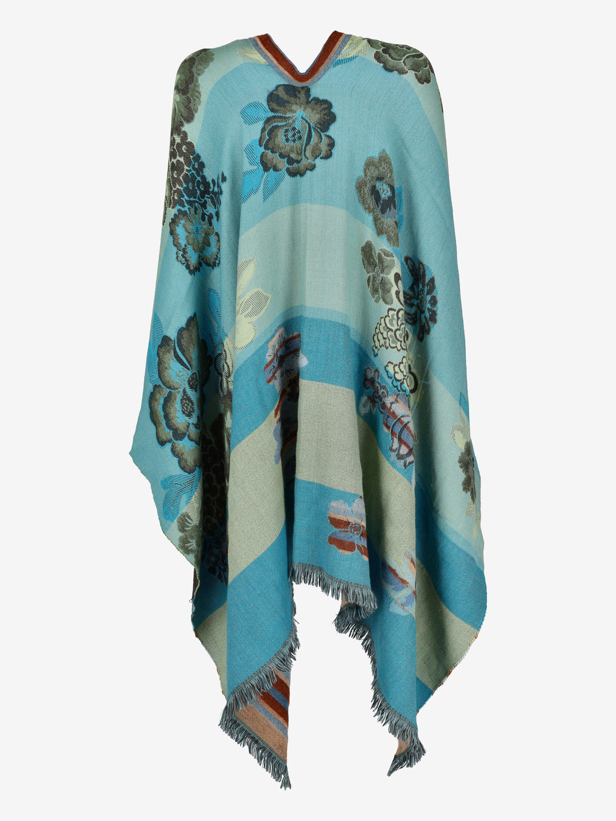 Kenzo Multicolor Floral Shawl with Fringes W27526.53  Kenzo 