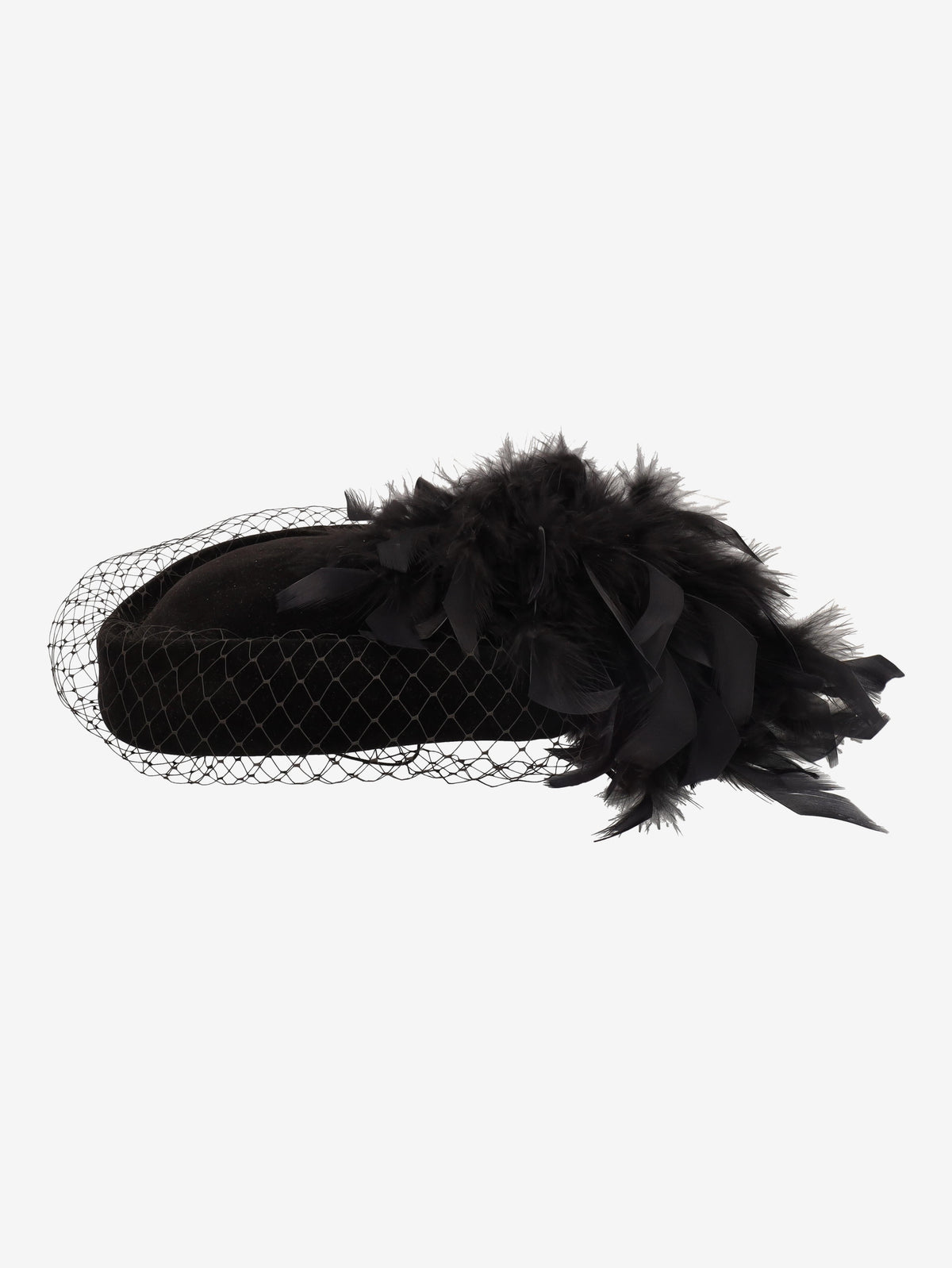 Vintage Veiled Feather Hat W27526.141  Vintage 