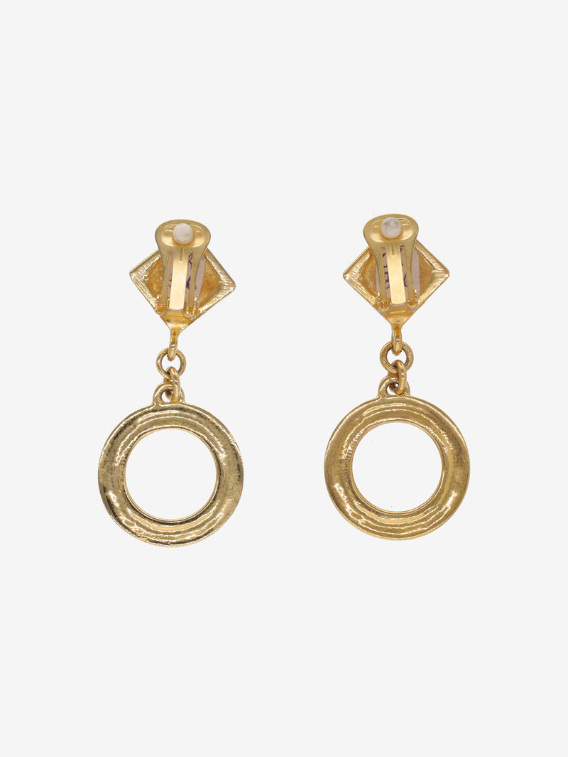 MCM Logo Pendant Clip-On Earrings with Hoop Detail W13426.1  Mcm 