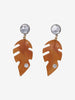 Vintage Amber Leaf-Shaped Pendant Earrings W13426.56  Vintage 