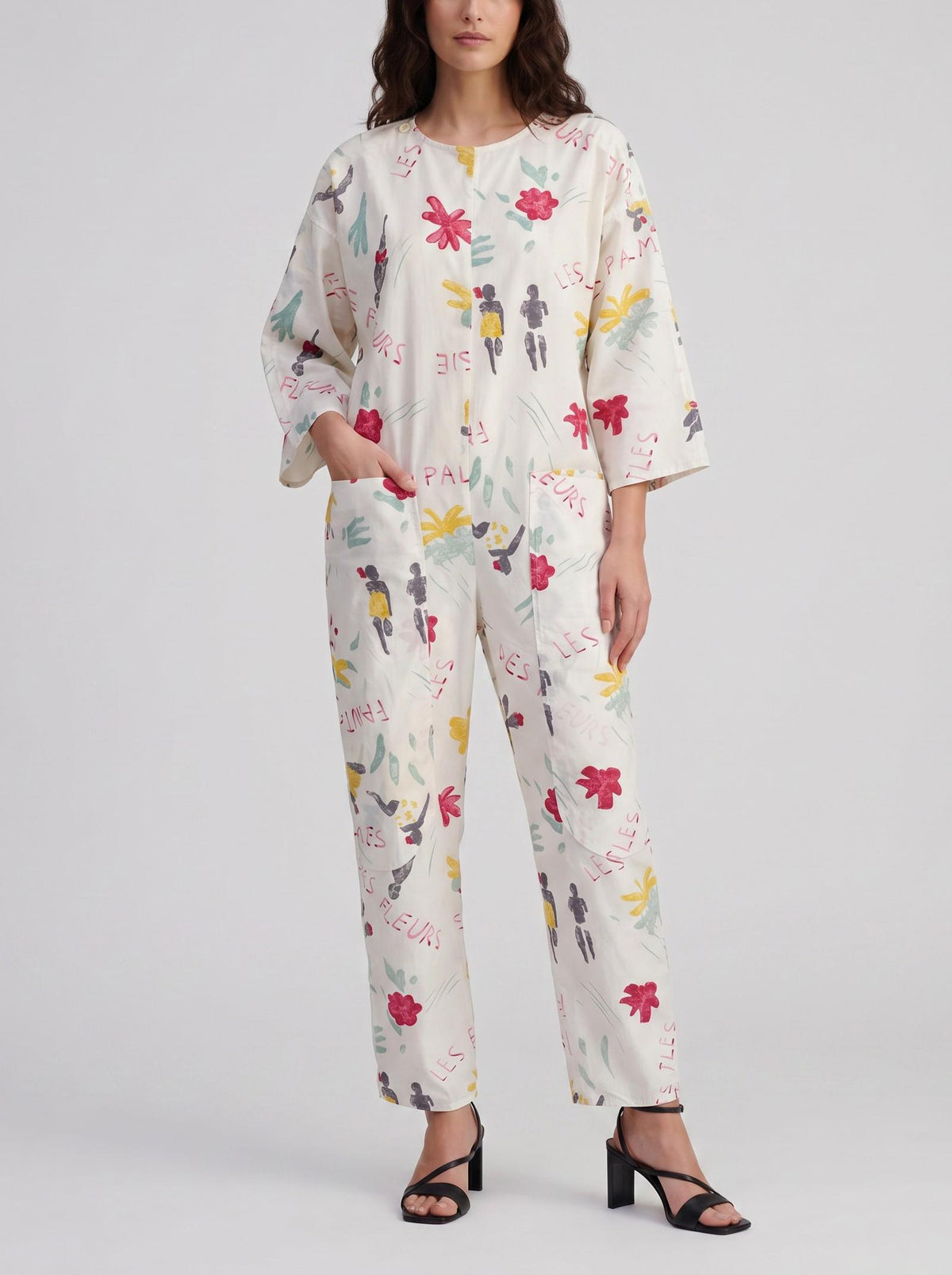 Vintage Caribbean Print Oversized Jumpsuit W150626.24  Vintage 