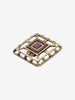 Vintage Square Clip-On Earrings with Amber Center W13426.52  Vintage 