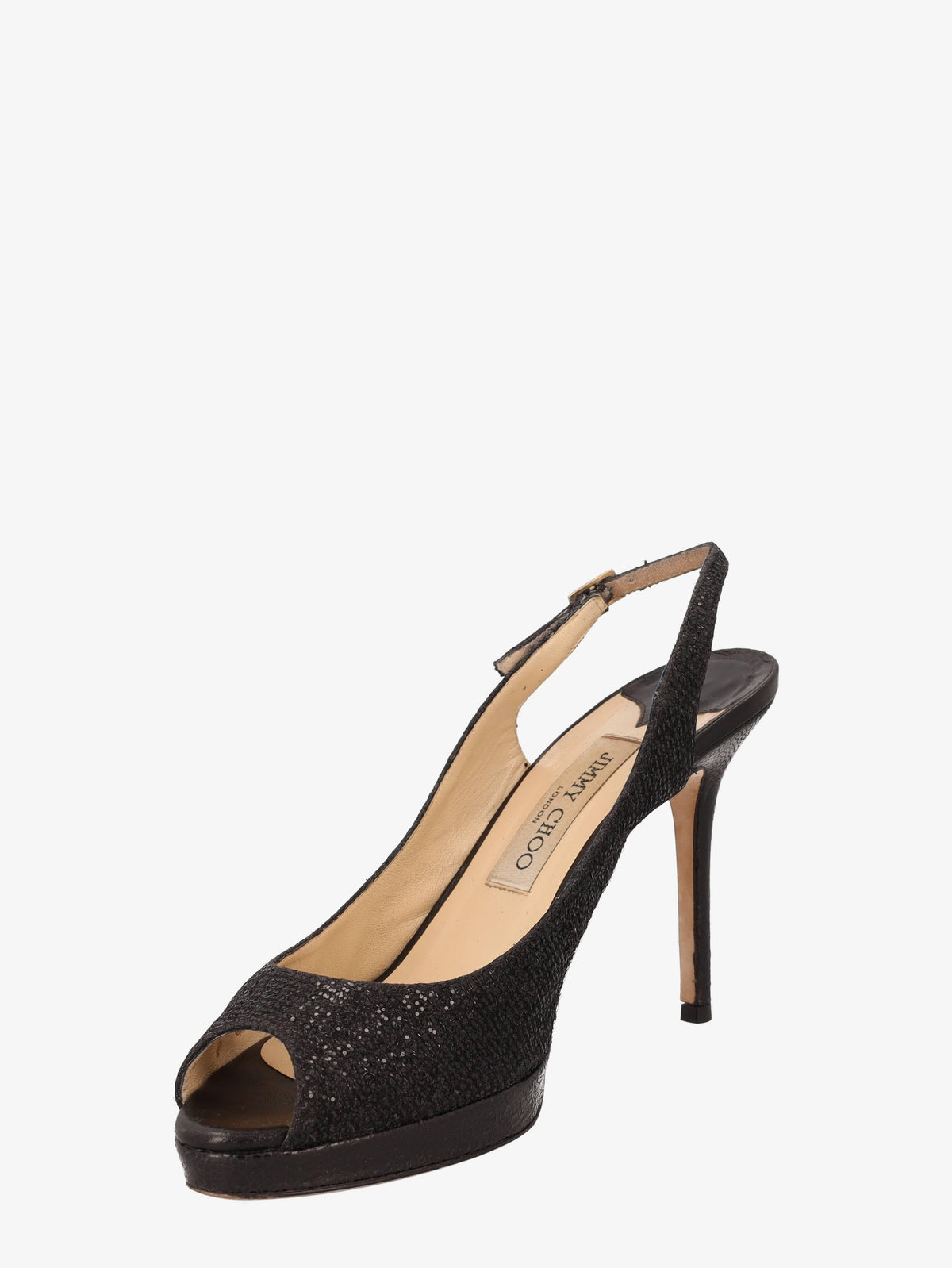 Jimmy Choo Glitter Peep-Toe Slingback Pumps WCV041224.118  Jimmy Choo 