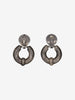Vintage Silver-Tone Double Circle Drop Earrings W13426.15  Vintage 