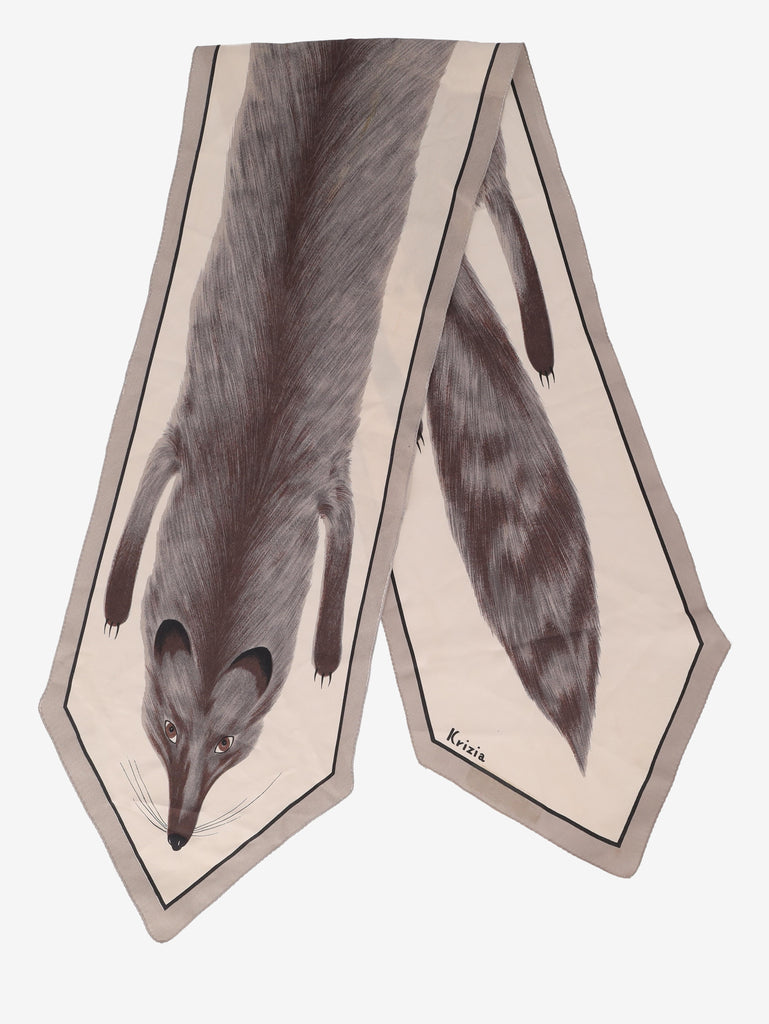 Krizia Trompe-l'Œil Mink Print Scarf W27526.84 . Krizia 