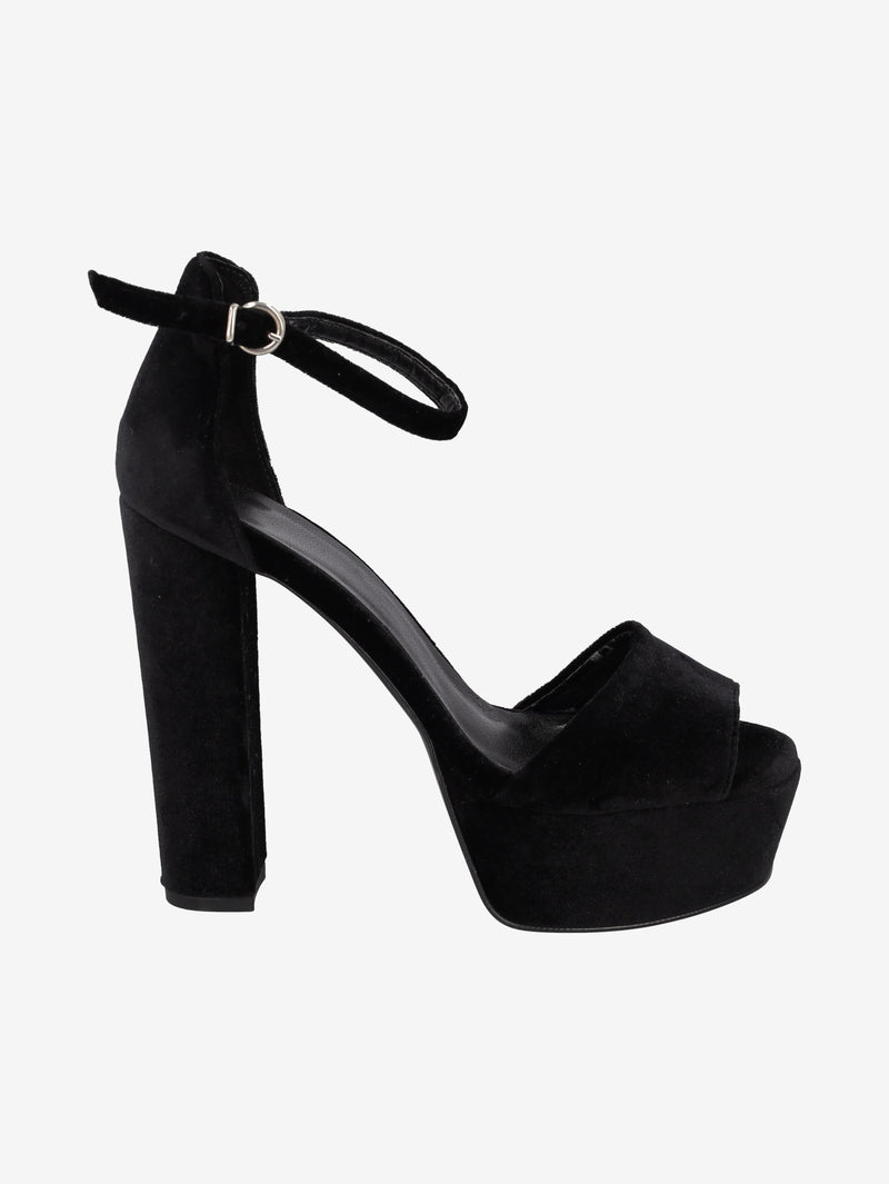 Vintage Black Velvet Platform Sandals WCV22072102  Vintage 