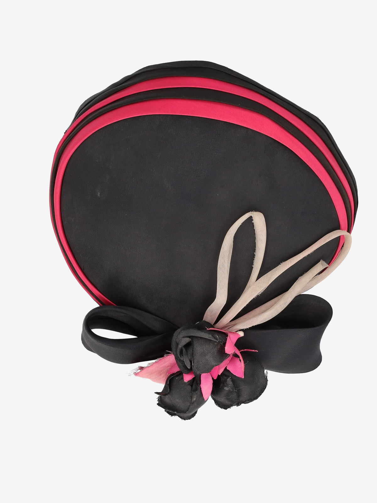 Vintage Black & Pink Floral Fascinator W27526.161  Vintage 