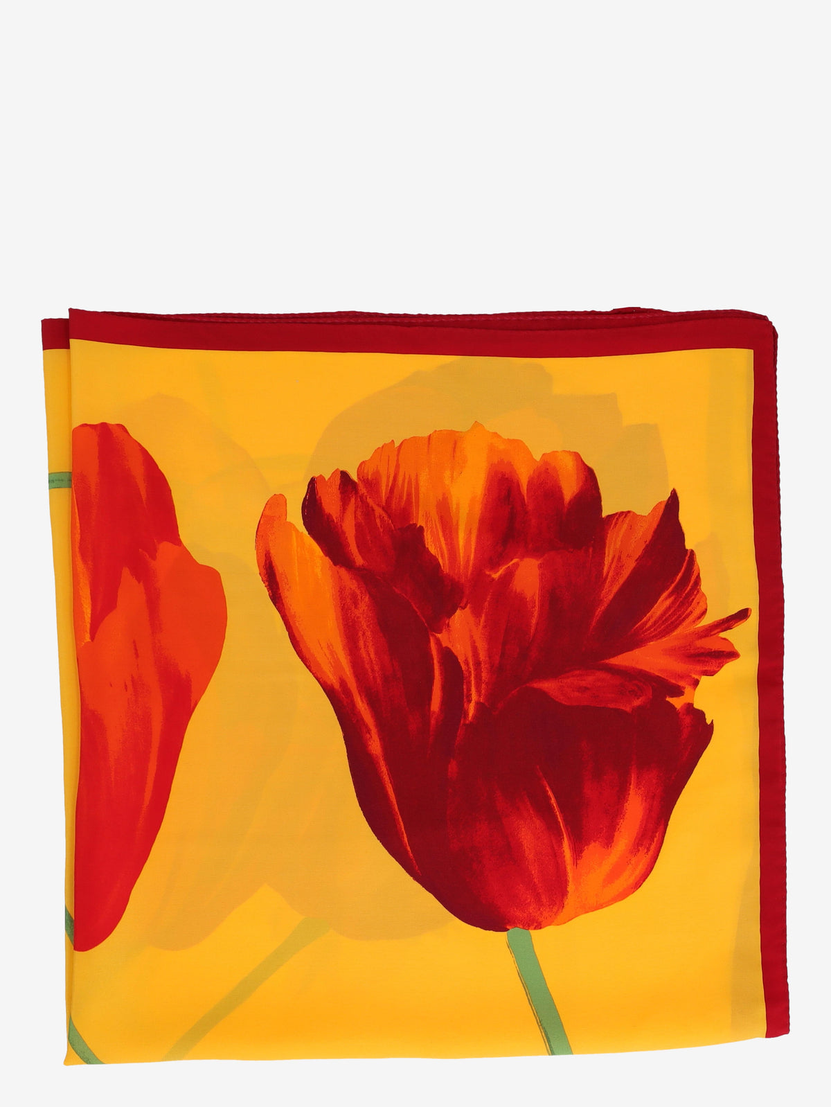 Vintage Tulip Print Silk Square Scarf W27526.82  Vintage 