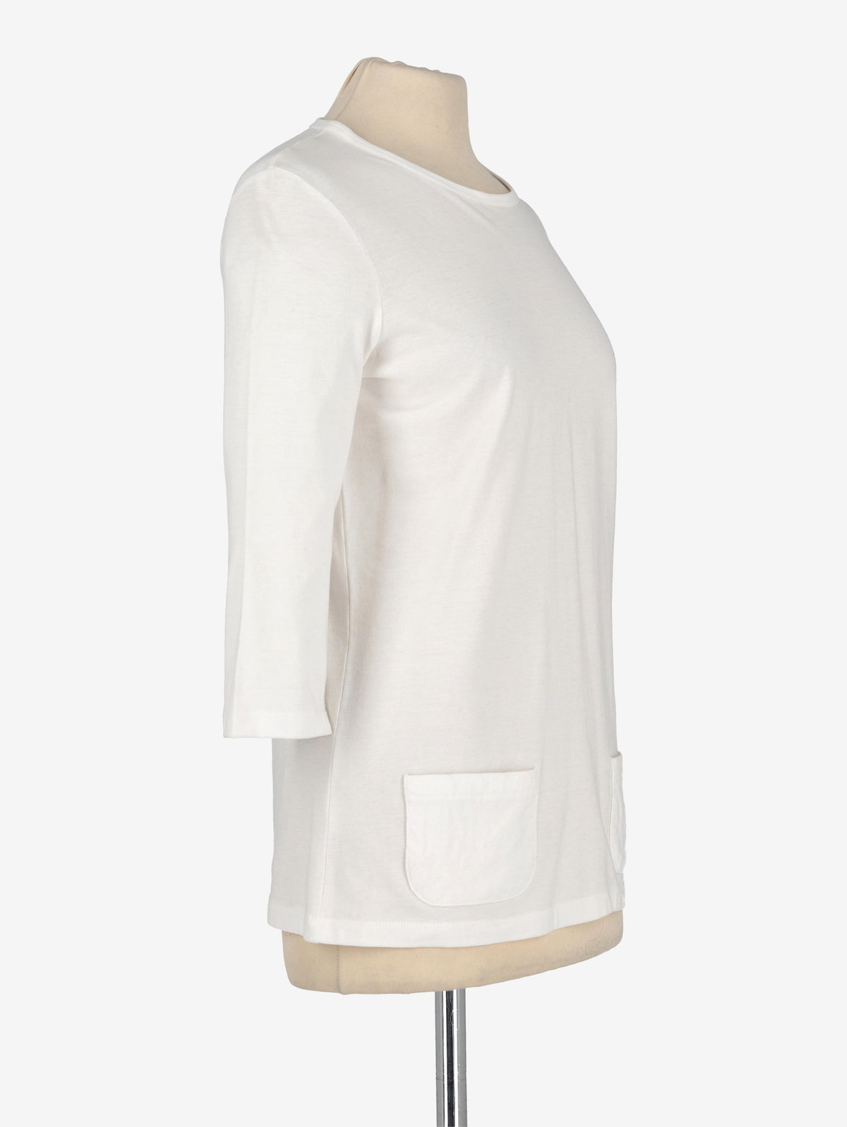 Chanel Uniform White 3/4 Sleeve Top CVM22.12.6  Chanel 