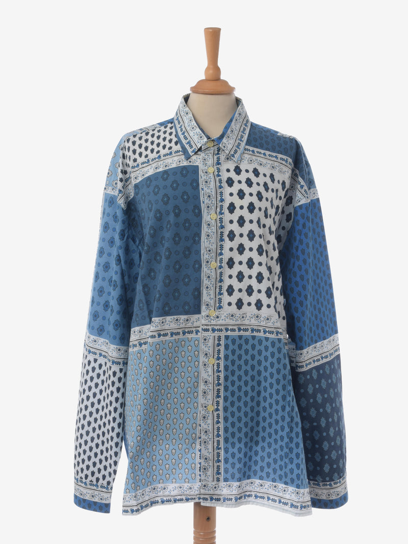Souleiado Vintage Blue Patterned Shirt WCV241010285  Soleiado 