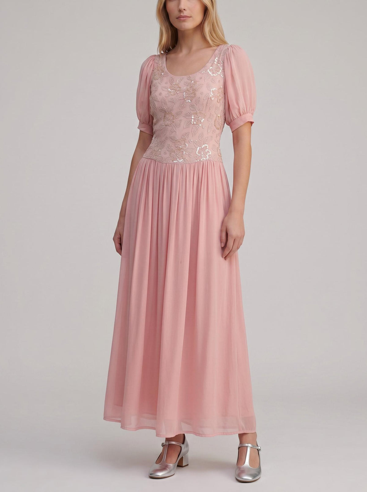 Vintage Peach Formal Dress W150626.7  Vintage 