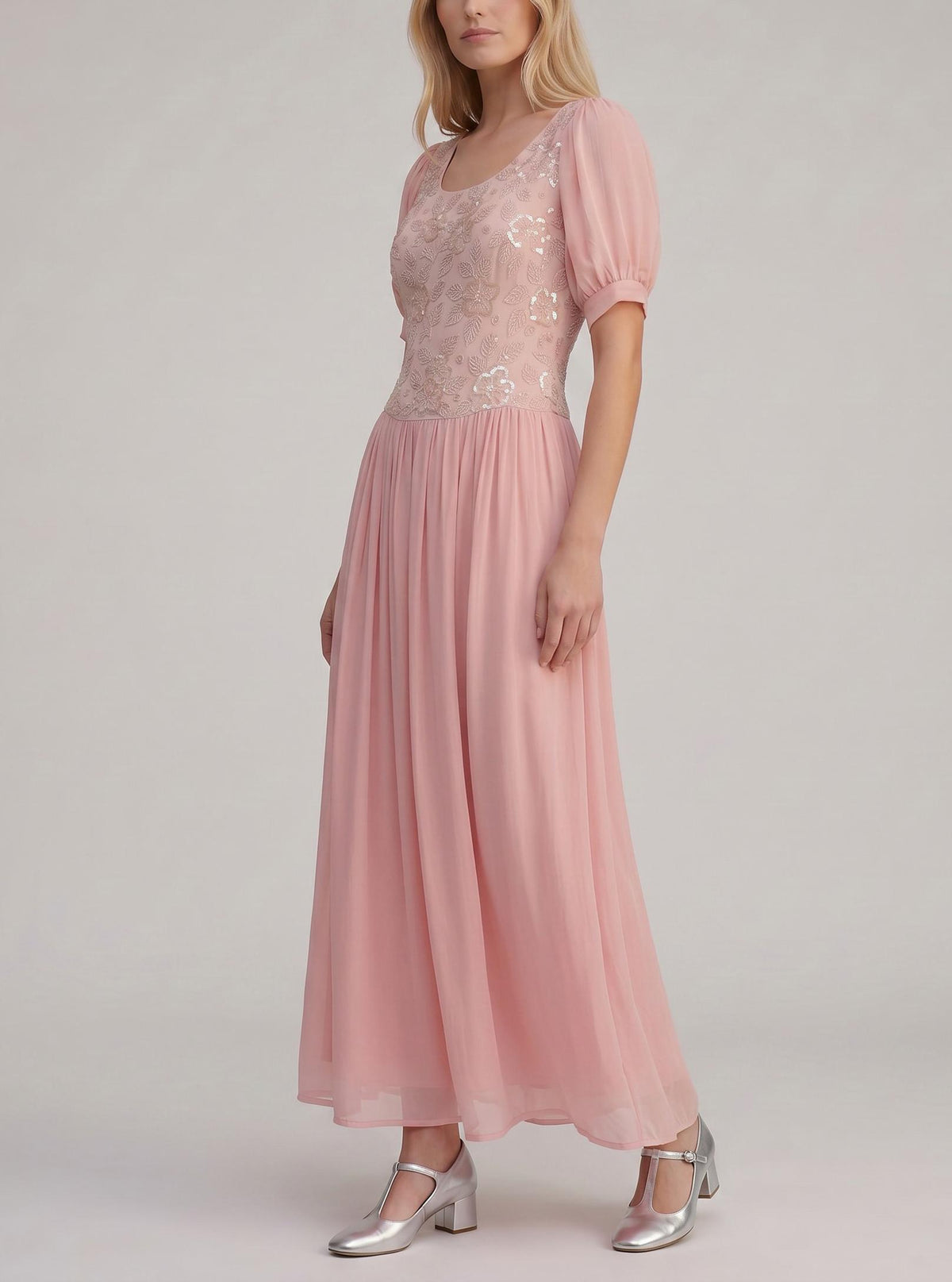 Vintage Peach Formal Dress W150626.7  Vintage 