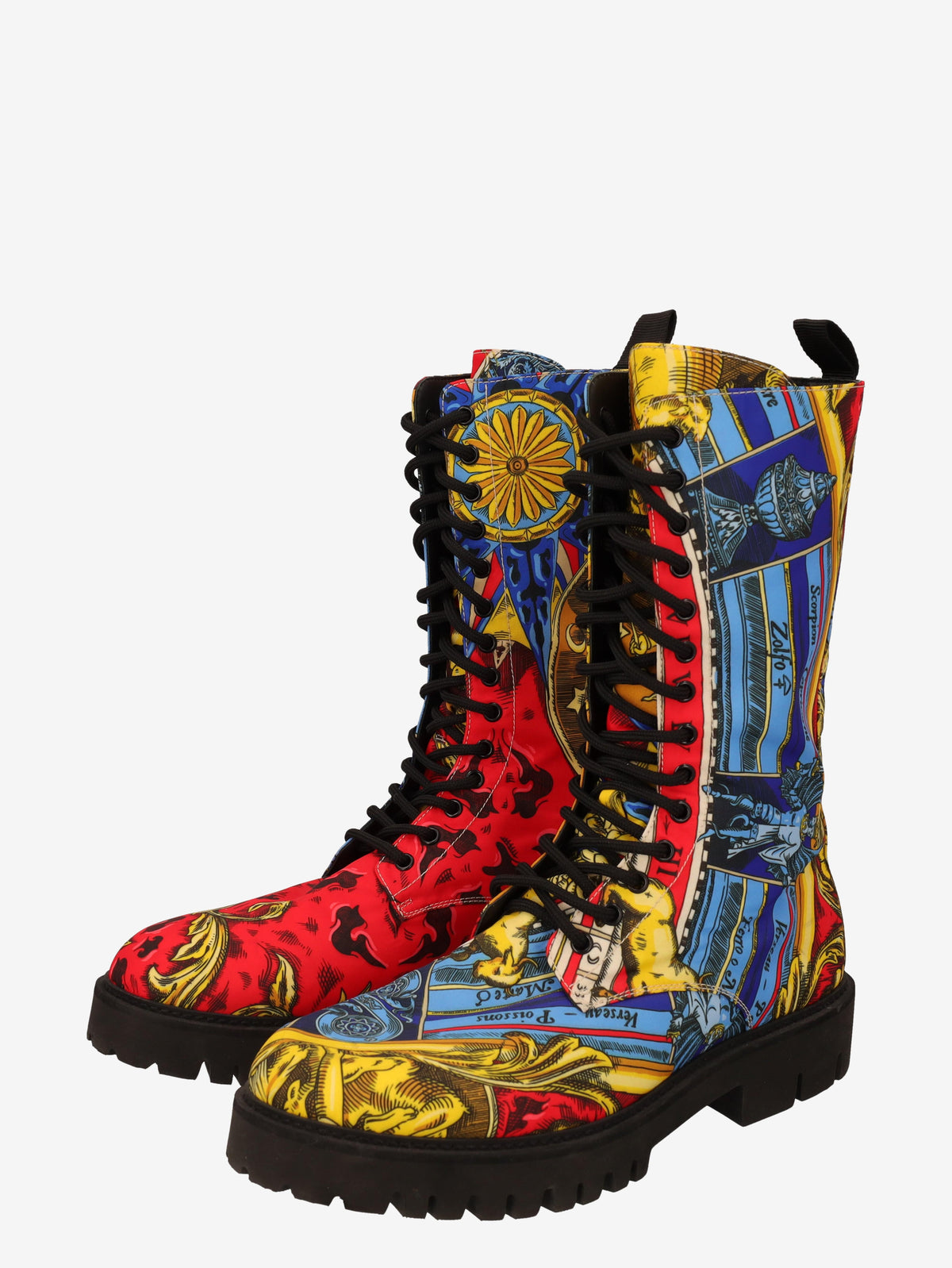 Moschino Baroque Zodiac Lace-Up Combat Boots WCV250821.04  Moschino 