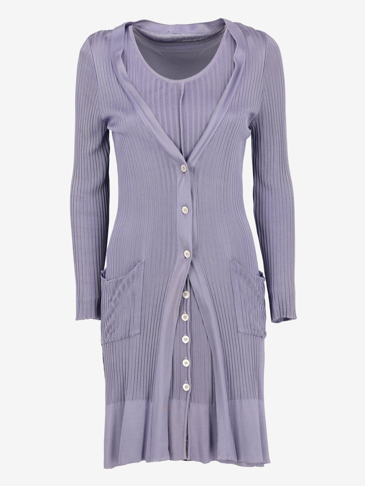 Vintage Knit Dress with Long Cardigan Set W7426.44  Vintage 