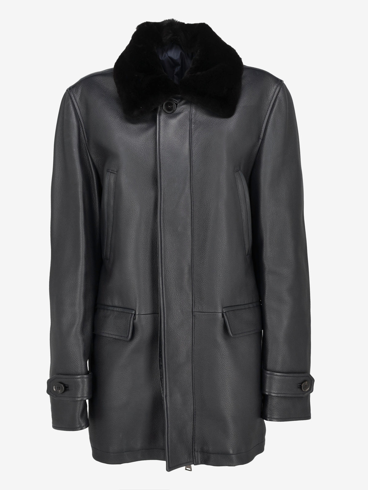 Larusmiani FW15 Deer Leather Bomber Jacket with Fur Collar WCV26.1.1  Larusmiani 