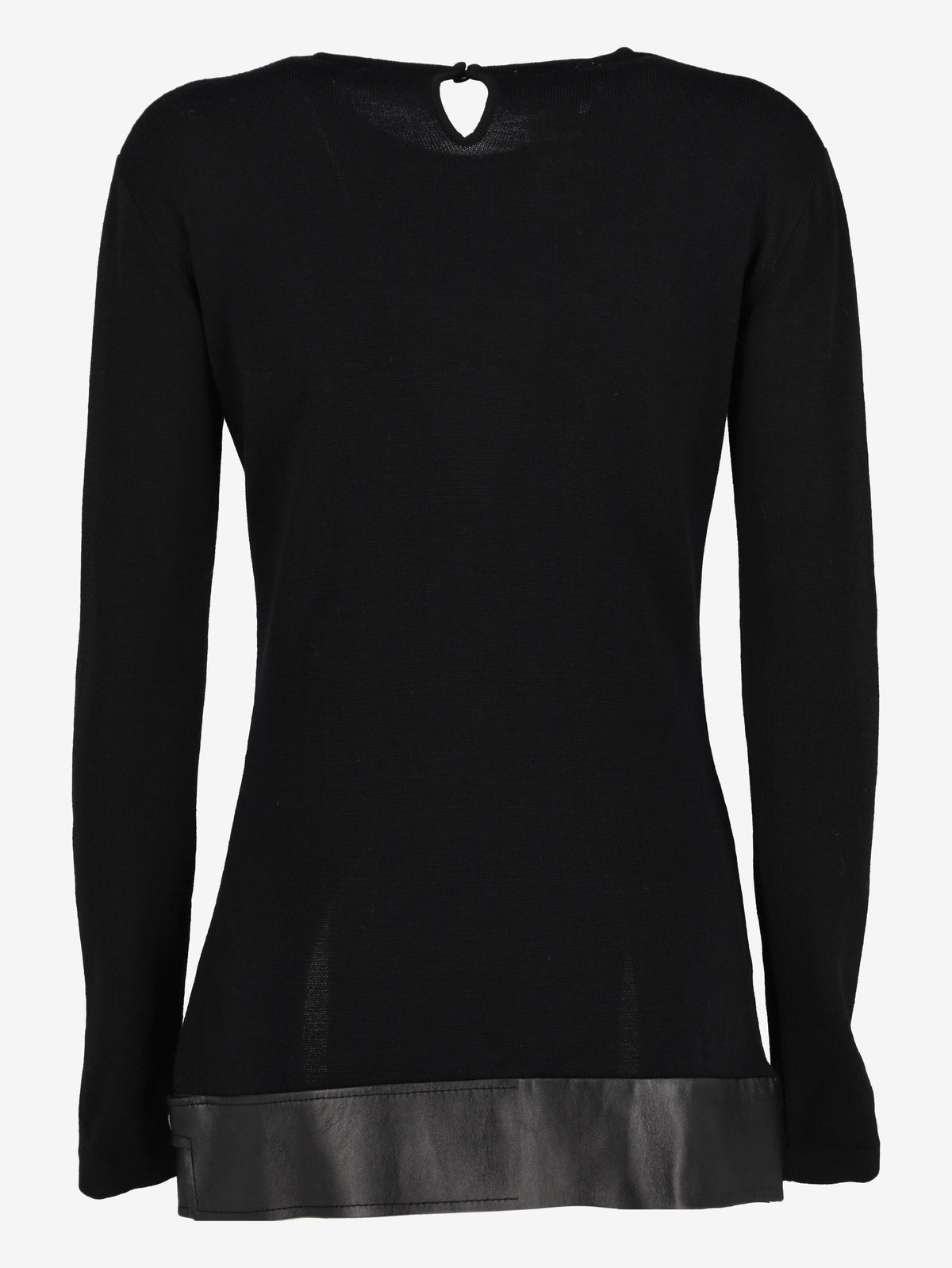 Gianfranco Ferré Wool Sweater with Leather Detail W2511.82  Gianfranco Ferré 