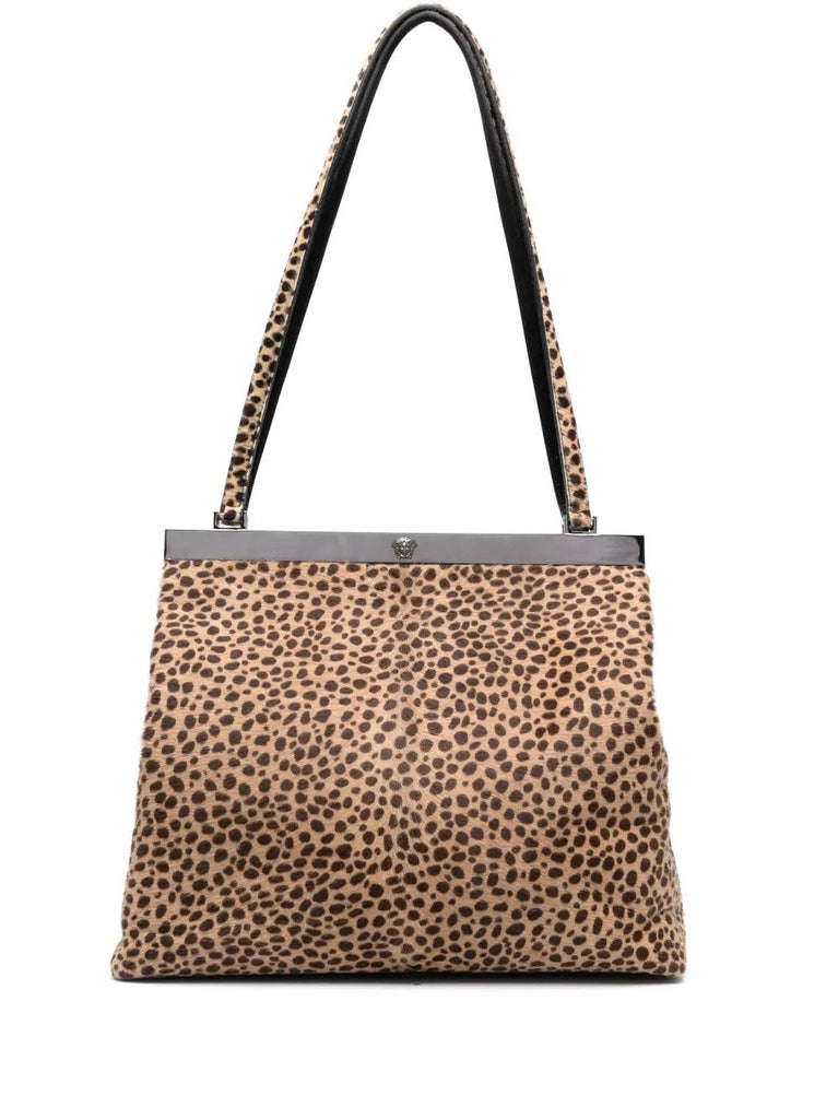 Vintage Versace Leopard-Print Pony Hair Shoulder Bag WCV221104170  Gianni Versace 